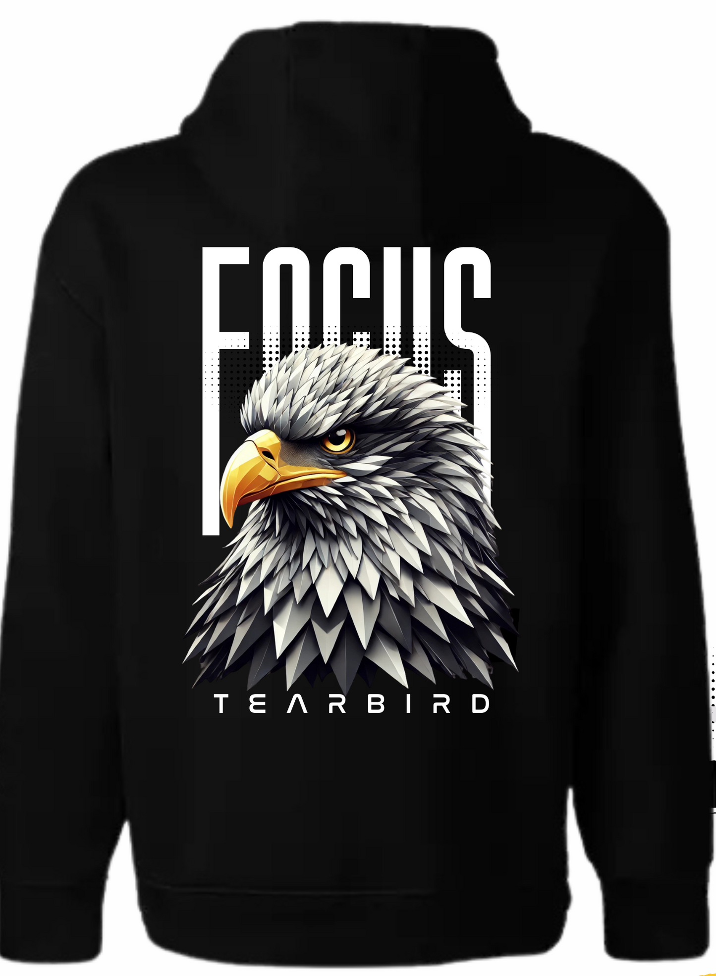 Black Focus 3D Eagle Printed Premium Hoodie