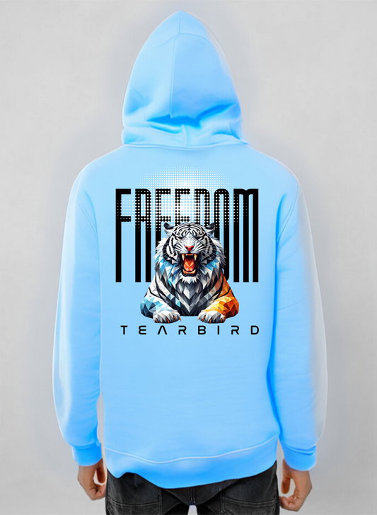 Sky Blue Freedom 3D Lion Printed Premium Hoodie